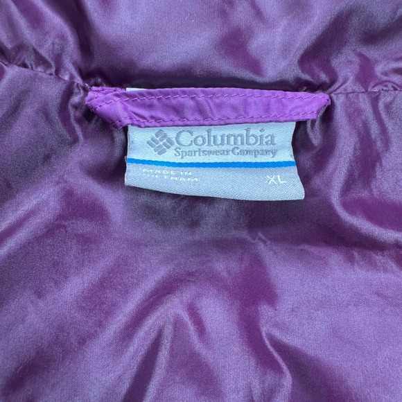 Columbia Purple Quilted Puffer Vest Full Zip Stand Collar Women's XL Warm Winter - Picture 6 of 16